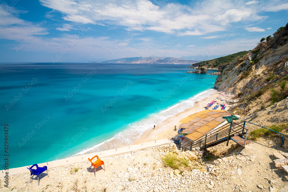 paradise beach near Ksamil and Saranda in Albania