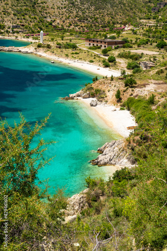 paradise beach in Porto Palermo near Himare in Albania