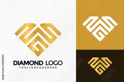 Premium Letter WG Diamond Logo Vector Design. Abstract emblem, designs concept, logos, logotype element for template.
