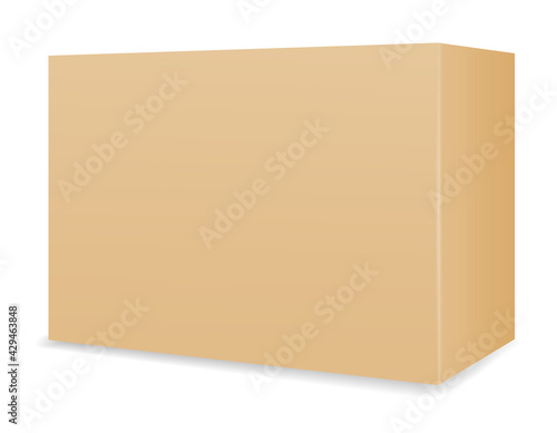 brown cardboardfor packaging goods and gifts box vector illustration