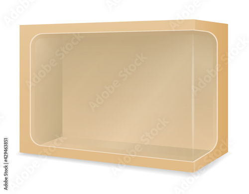 brown cardboardfor packaging goods and gifts box vector illustration