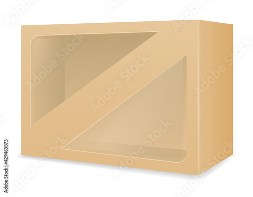 brown cardboardfor packaging goods and gifts box vector illustration