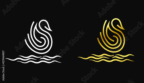 duck logo for company  swan logo vector for company