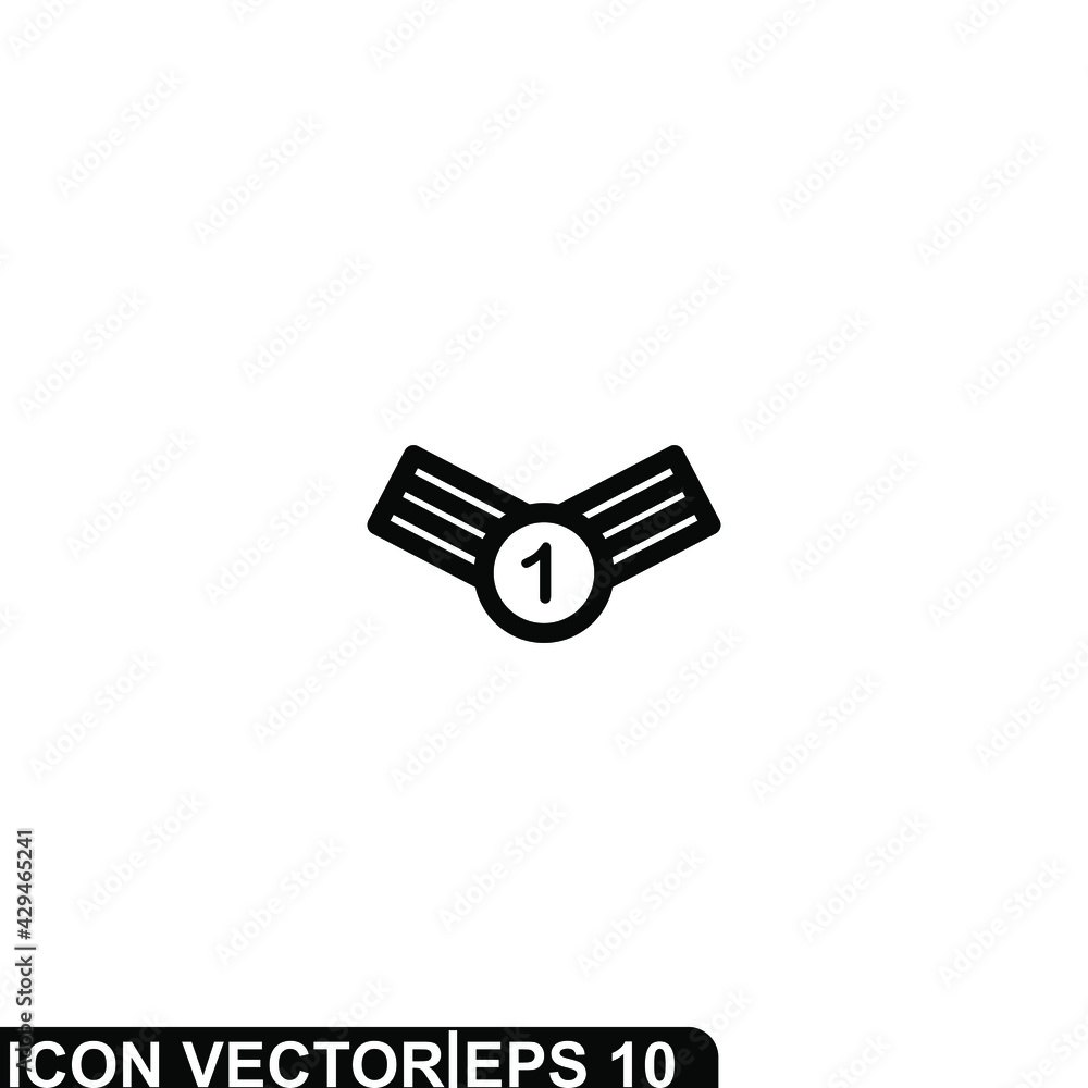 Simple Icon Medal Vector Illustration Design. Outline Style, Black Solid Color. Simple Icon Medal Vector Illustration Design. Outline Style, Black Solid Color.
