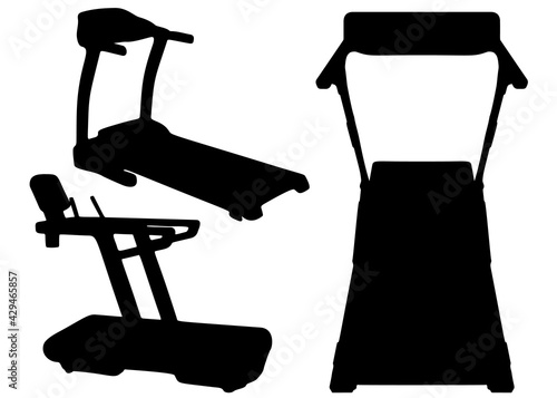 Sports treadmills included. Vector image.