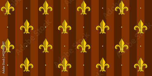 Fleur de Lys Seamless Pattern Brown