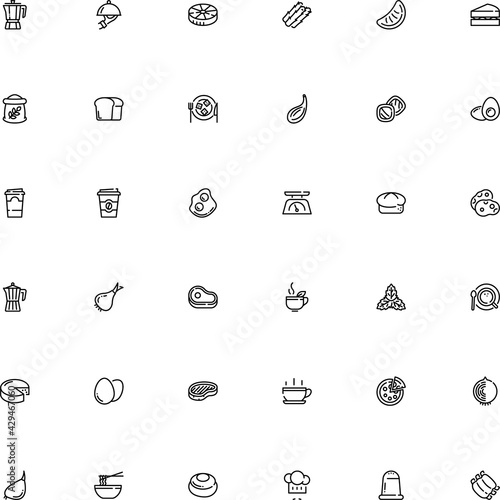 icon vector icon set such as: glass, spare, go, fish, lettuce, agriculture, freshness, domestic, cheesecake, sack, raw, illness, hat, disease, dome, rabies, boiled, strip, refreshment, pizza, fusilli