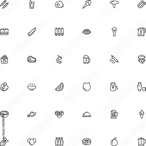 icon vector icon set such as: lake, roasted, eggshell, dessert, grocery, hotel, japan, flour, household, red, platter, potato, ham, ravioli, creamy, vegan, soda, ribs, swim, spaghetti, cannelloni