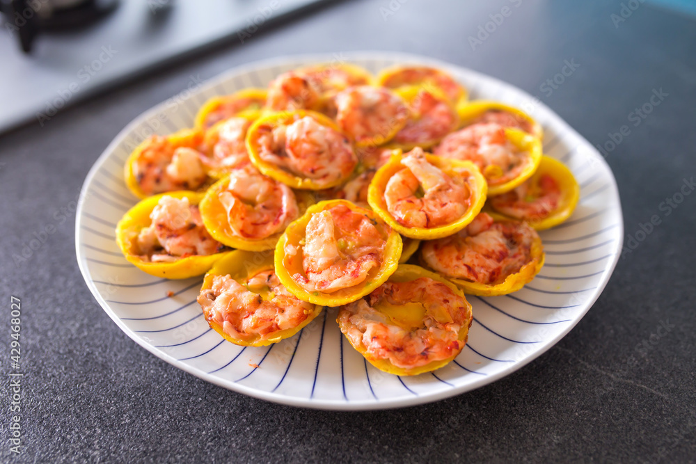Khot Savory mini pancake with tiger prawn, Vietnamese traditional