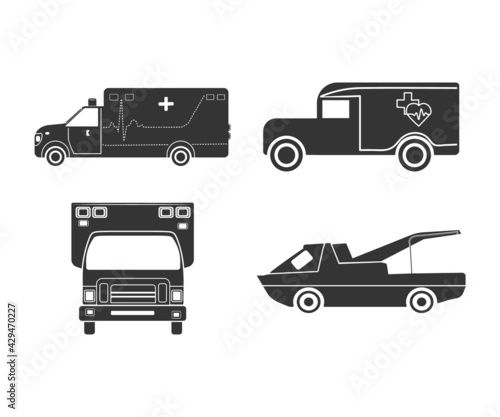 Ambulance bundle vector icon isolated on transparent background, Ambulance transparency concept.