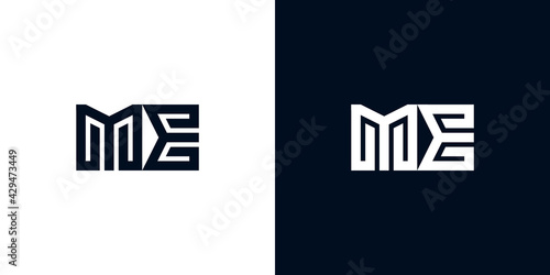 Minimal creative initial letters ME logo