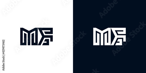 Minimal creative initial letters MF logo
