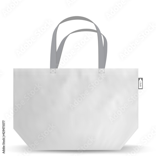 Shopping RPET bag cotton, Black and white tote shopping bags identity mock-up items template transparent background.