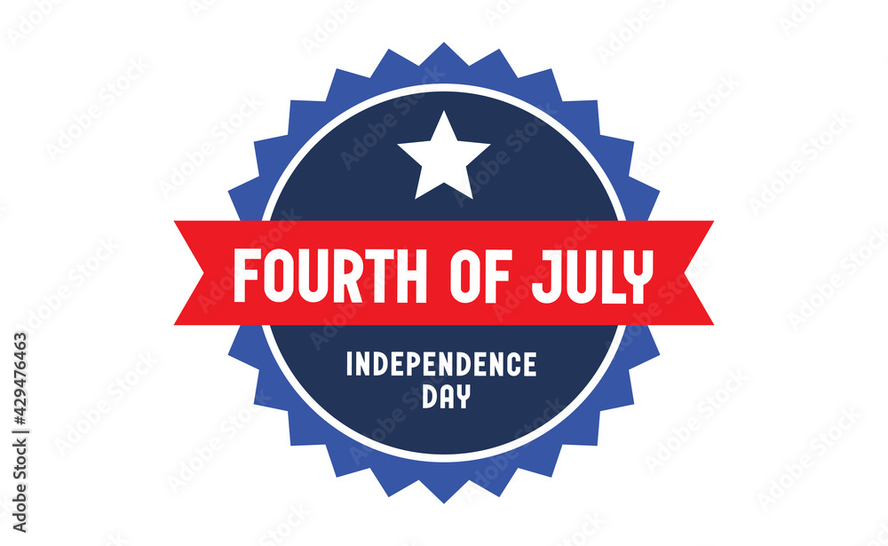 Obraz premium Fourth of July celebration emblem. Happy independence day. United states of America patriotic symbol. American flag colors.
