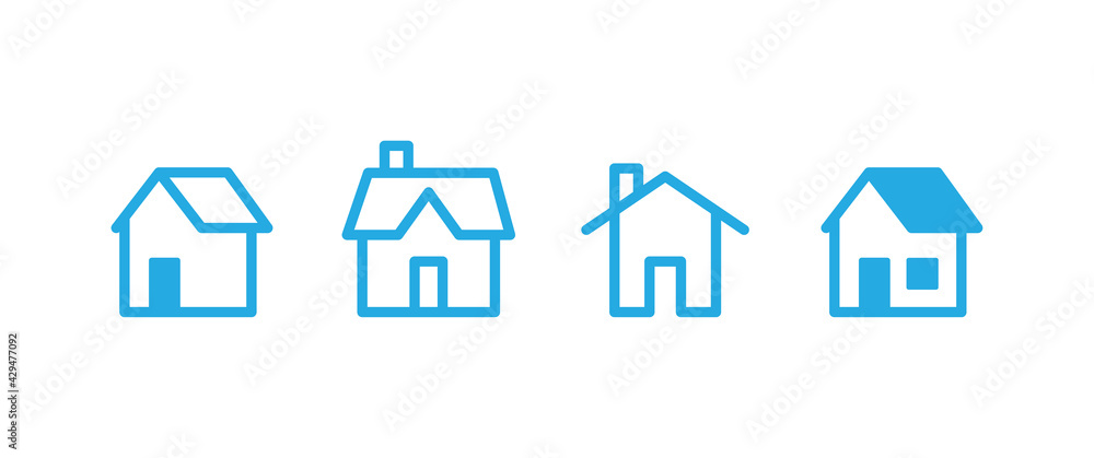 House vector icon collection. Home linear pictogram set. House vector icon collection. Home linear pictogram set.