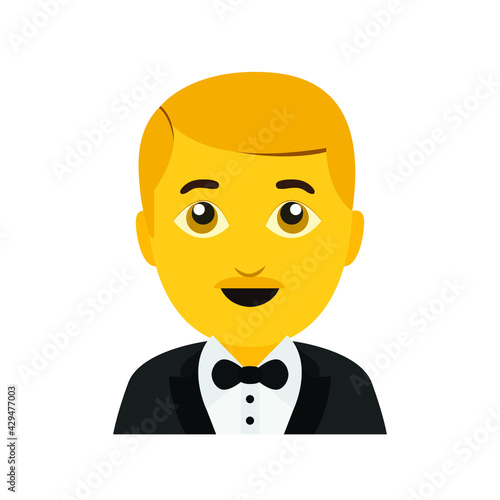 gentleman man tuxedo bow vector emoji illustration