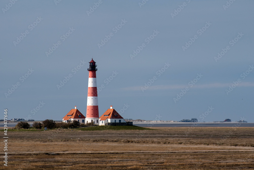 Lighthouse of Westerhever in Germany