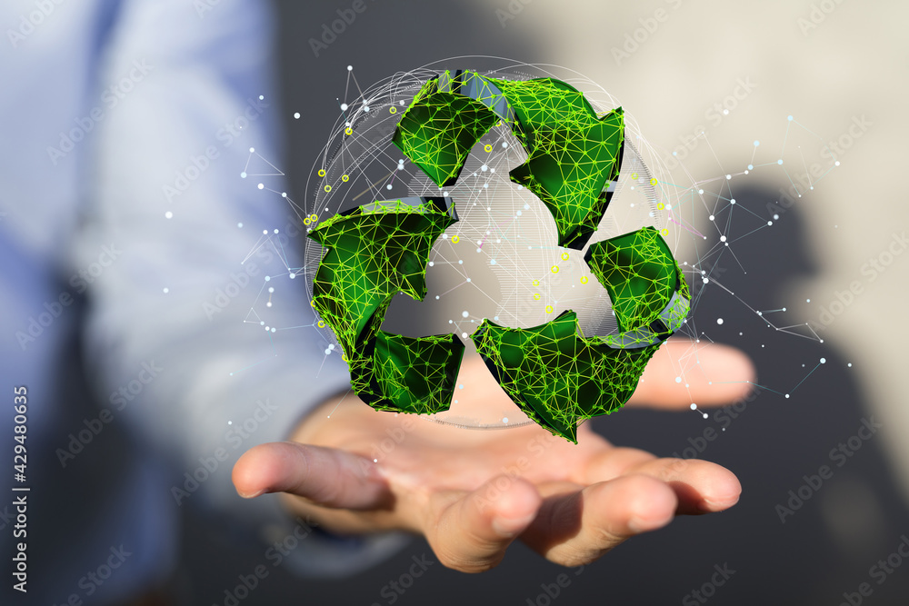 Concept of recycling - 3d rendering ecology Concept of recycling - 3d rendering ecology