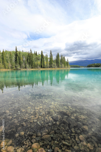 incredible turquoise water boya lake, Boya lake provincial park, British Columbia, Canada  photo