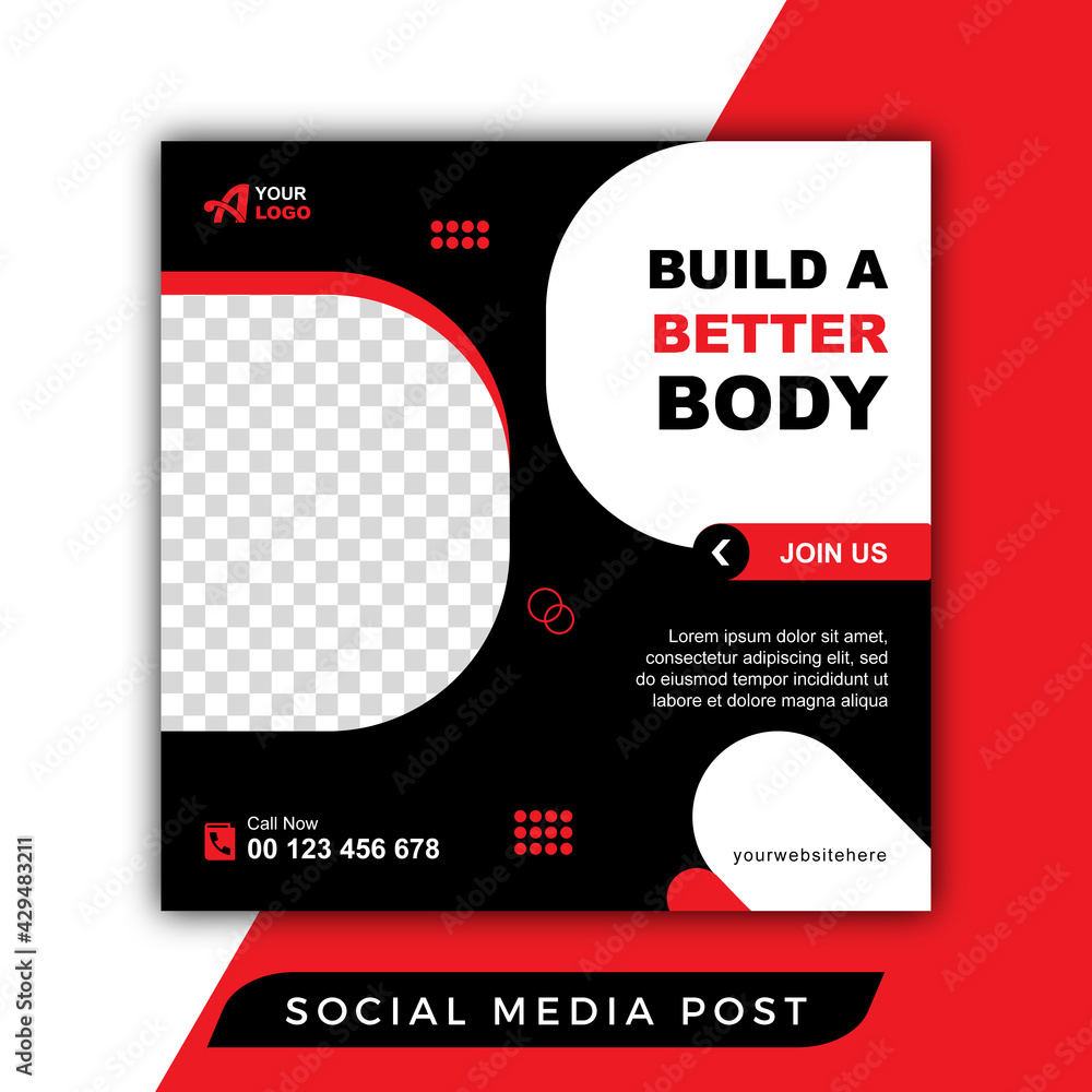 Obraz premium gym social media post