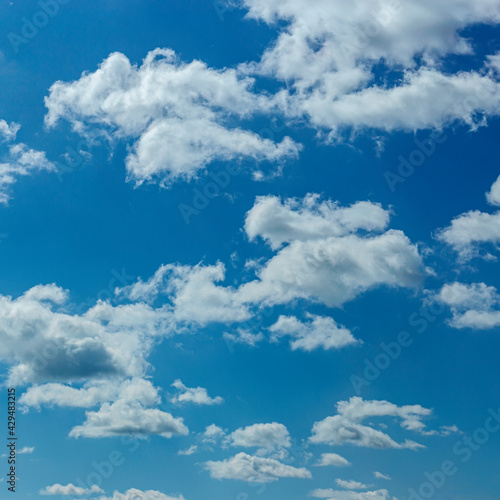Beautiful blue sky with white clouds as a natural background