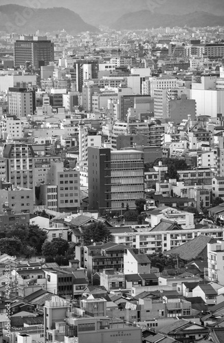 KYOTO, JAPAN - MAY 2016: Aerial view of Kyoto from a high viewpoint