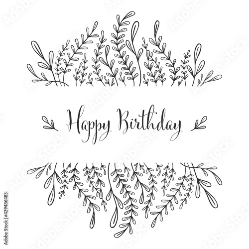 Vector floral template for cards, invitations, postcards