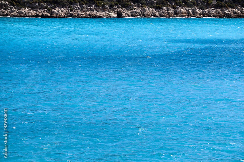 shades of azure and blue sea water surface background