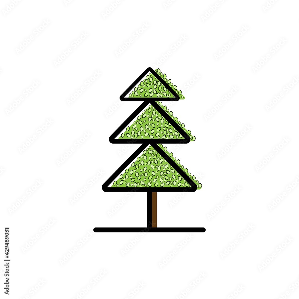 Icon tree. Green Tree with Leaves. Vector outline Illustration. Plant in Garden. Tree with green leaves. Icon tree. Green Tree with Leaves. Vector outline Illustration. Plant in Garden. Tree with green leaves.