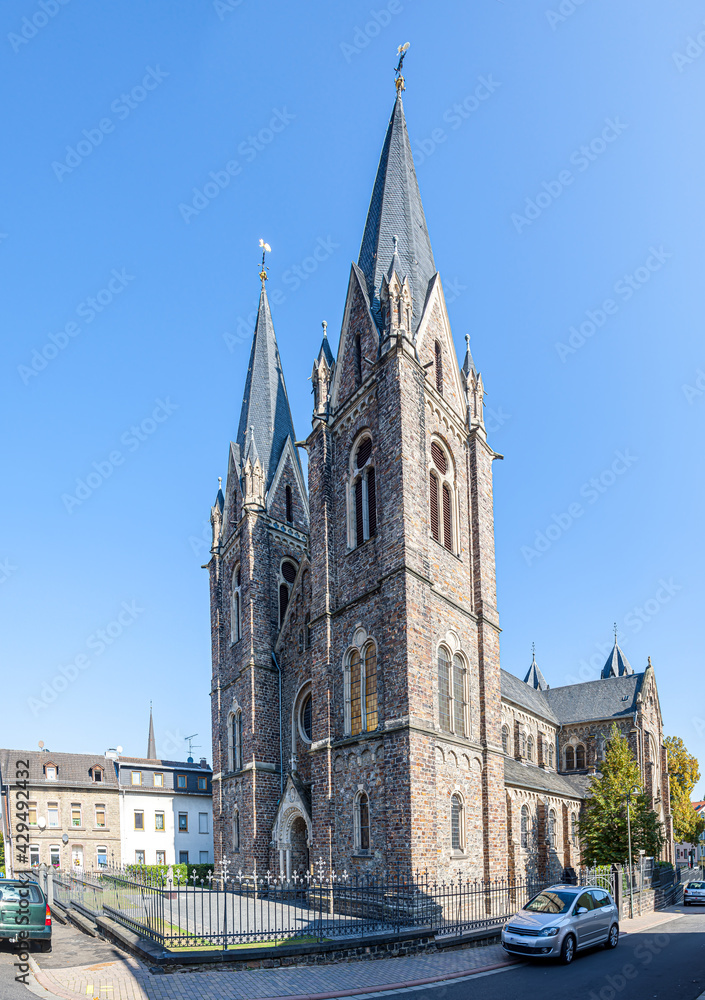 View of historical church in town Bad Duerkheim in south Germany