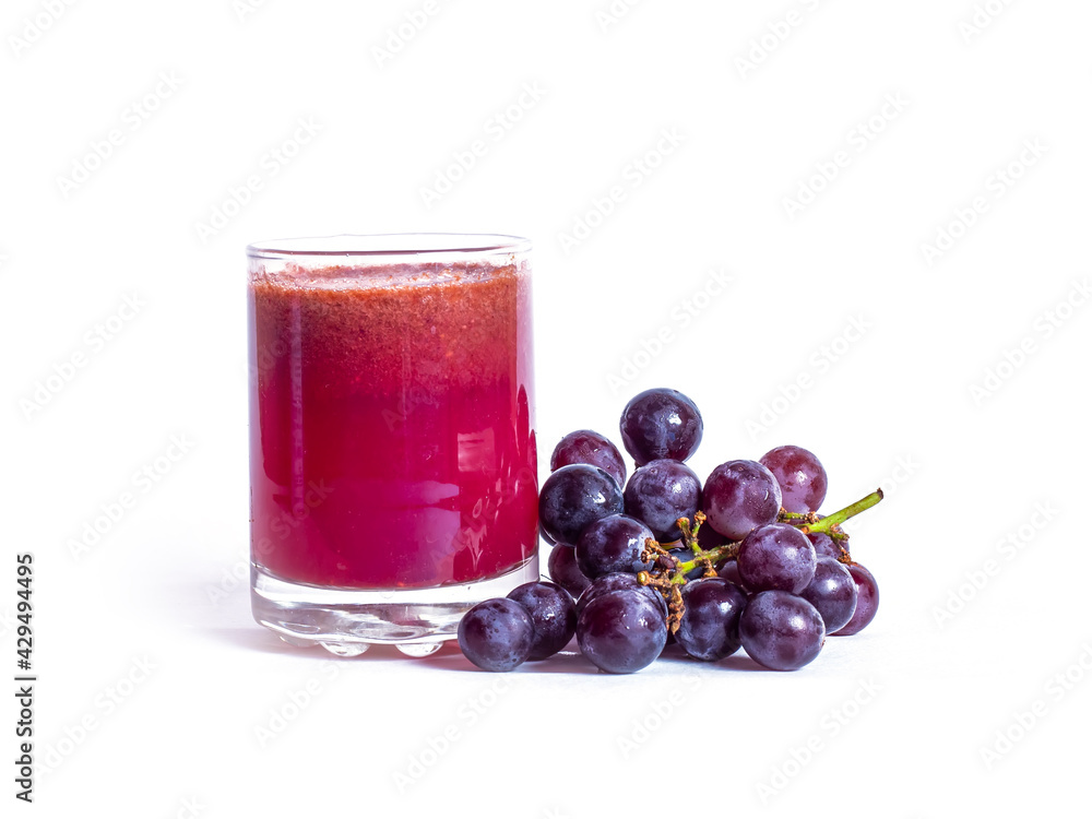 custom made wallpaper toronto digitalRed grape juice in glass and grape fruit isolated on white background