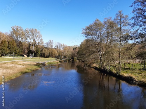 Río y área recreativa de A Magdalena en Vilalba, Galicia