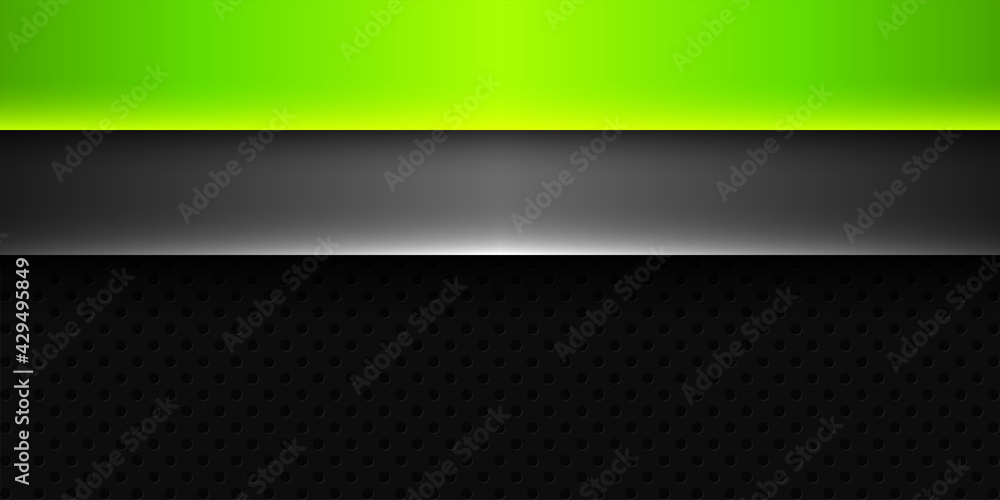 Abstract modern futuristic technology green lime light line shadow on black blank space design vector illustration