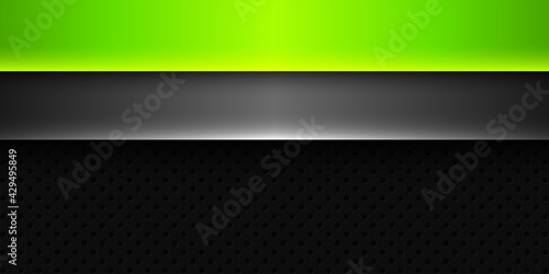 Abstract modern futuristic technology green lime light line shadow on black blank space design vector illustration