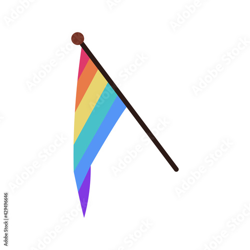 Waving rainbow LGBT flag for public events against homophobia and transphobia