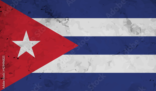 Vector Illustration flag of cuba in grunge texture style.