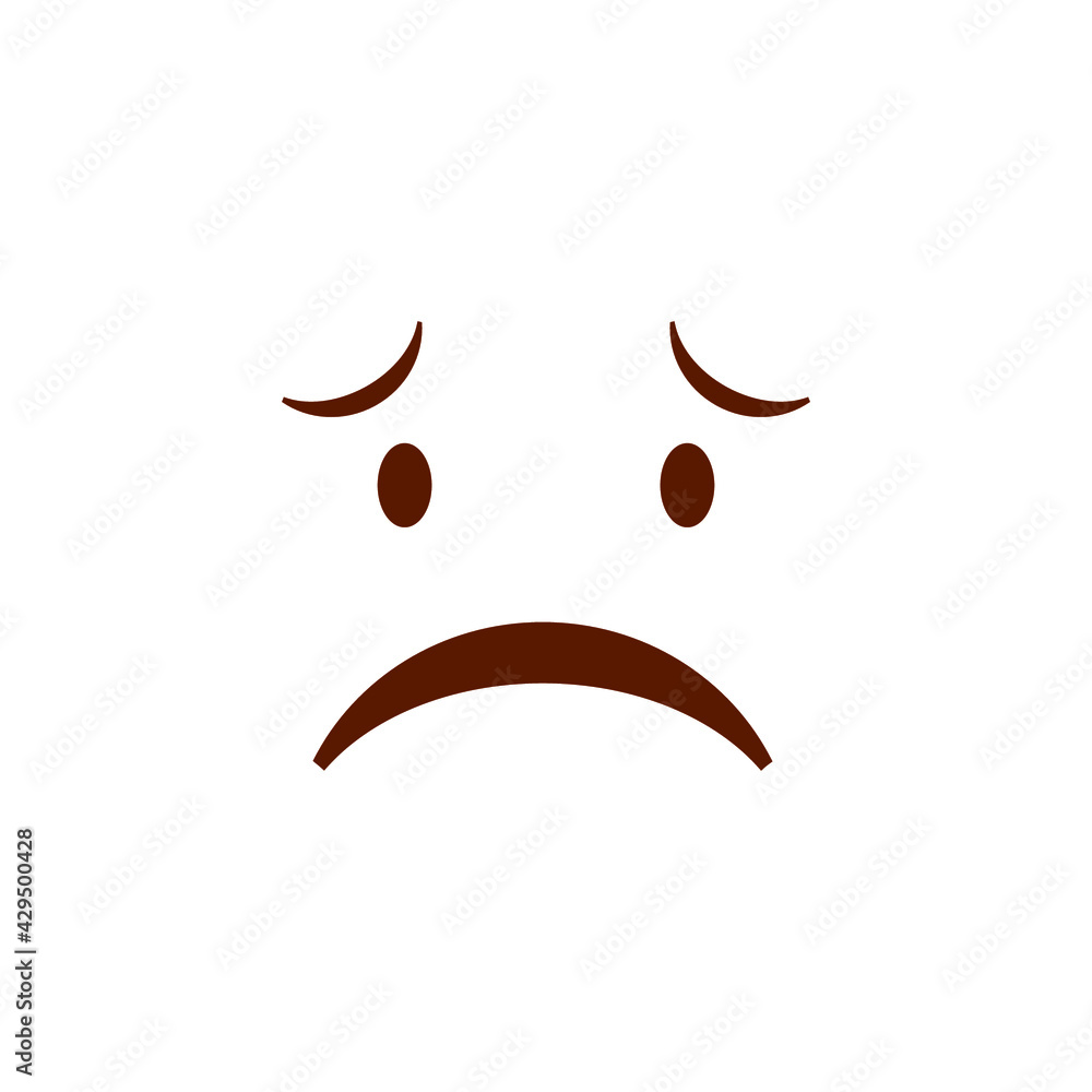 Cute social media frowning face emoji on a white background. Royalty-free. Cute social media frowning face emoji on a white background. Royalty-free.