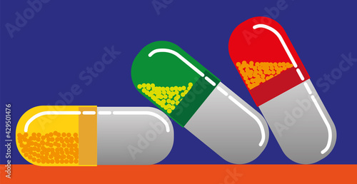 Colorful illustration of capsules 