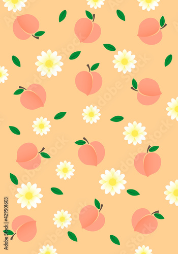 Peach and flowers wallpaper 