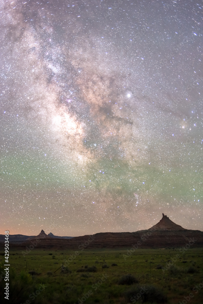The Milky Way rising over a southwestern landscape