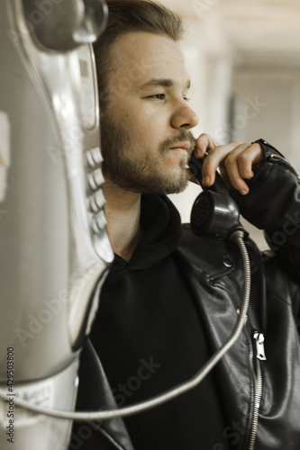 man talking on cell phone