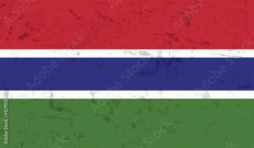 Gambia grunge flag. Vector illustration.