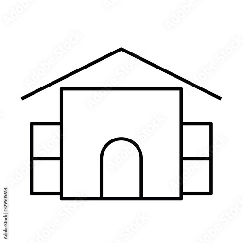Luxury mansion thin line icon