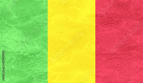 Guinea national flag created in grunge style