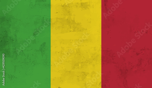 Guinea national flag created in grunge style