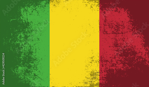 Guinea national flag created in grunge style