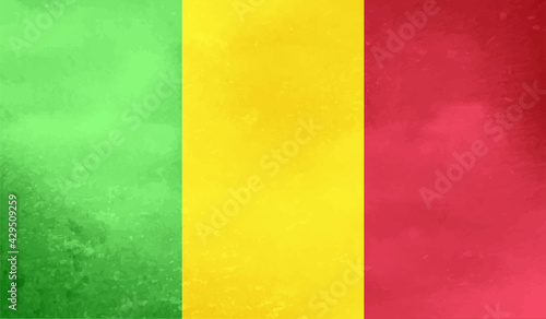 Guinea national flag created in grunge style