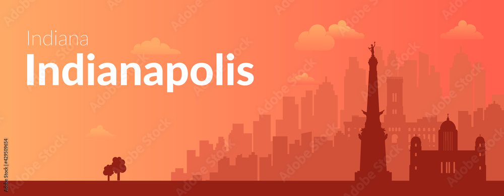 Indianapolis, USA famous city scape background.