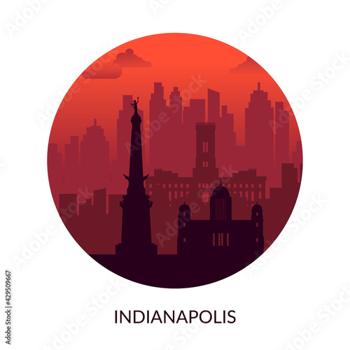 Indianapolis  USA famous city scape background.
