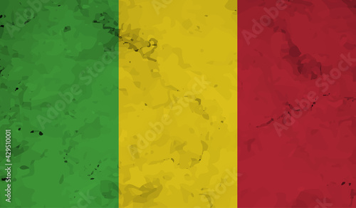 Guinea national flag created in grunge style © Stefan